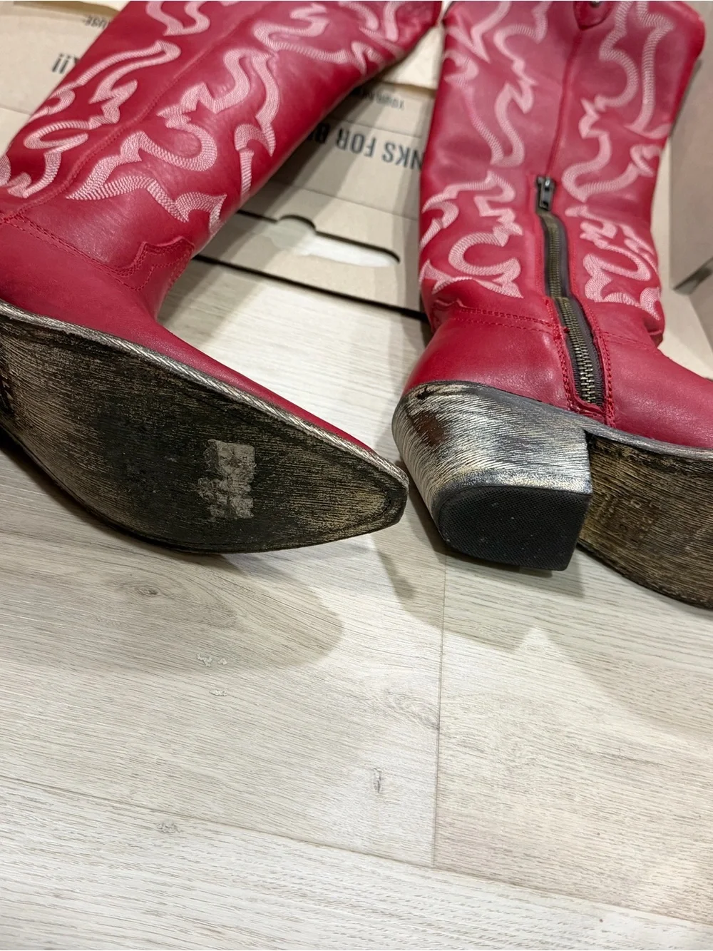 Liberty Black Over the knee Red boots
